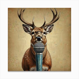 Deer With Microphone 2 Canvas Print