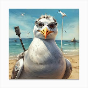 Seagull On The Beach 9 Canvas Print