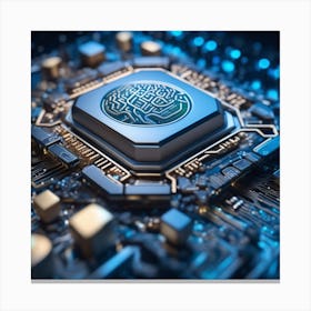 Artificial Intelligence Brain In Close Up Miki Asai Macro Photography Close Up Hyper Detailed Tr (27) Canvas Print