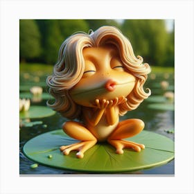 Blonde Kissing Frog 1 Canvas Print