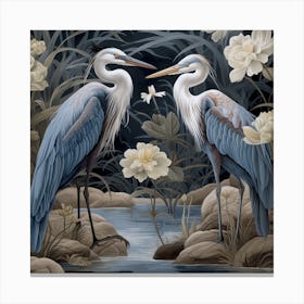 Blue Herons 1 Canvas Print