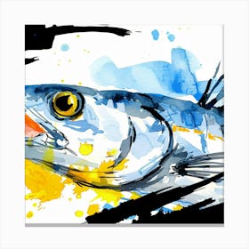 Watercolor Fish Illustration Canvas Print