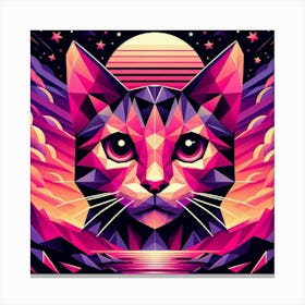 Cinders Low Poly Cat Canvas Print