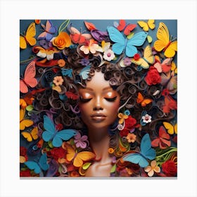 Woman with butterflies Canvas Print