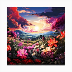 Flowers + Landscape Canvas Print