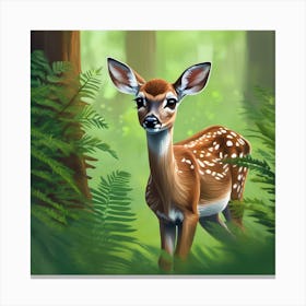 Fawn In The Forest 1 Canvas Print