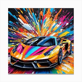 Splatter Lamborghini Canvas Print