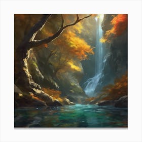 Waterfall In The Forest 2 Canvas Print