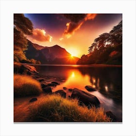 Sunset Over Lake 27 Canvas Print