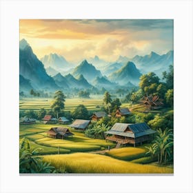 Thai Village Canvas Print