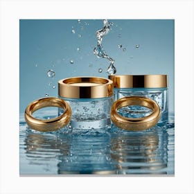 Wedding Rings In Water 1 Canvas Print