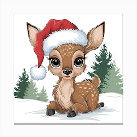 Santa Claus Deer Canvas Print