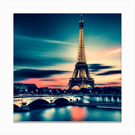 Eiffel Tower At Dusk 6 Canvas Print