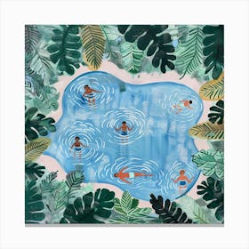 Swimming In The Pool Canvas Print