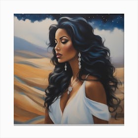 Woman In The Desert Canvas Print