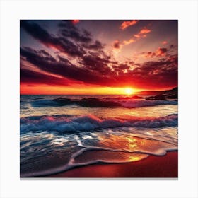 Sunset On The Beach 595 Canvas Print