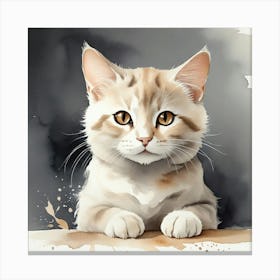 Watercolor Of A Cat Canvas Print