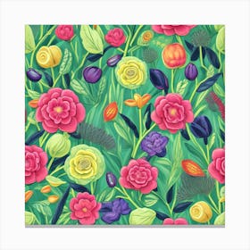 Seamless Floral Pattern Canvas Print
