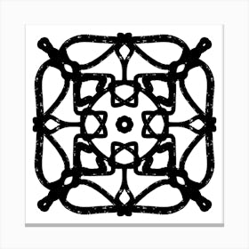 Geometric Pattern, Vintage Line Drawing Or Engraving Illustration Canvas Print