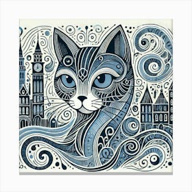 Marlowe Meow City Cat Canvas Print