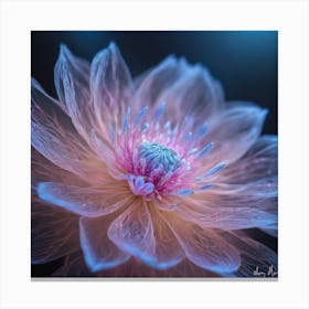 Blue translucent Flower Canvas Print