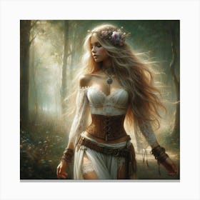 Fairy In The Woods 2 Canvas Print