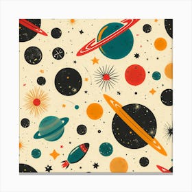 60s Space Pattern Canvas Print