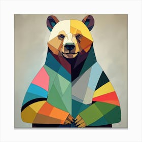 Cubism Art, Bear 1 Canvas Print