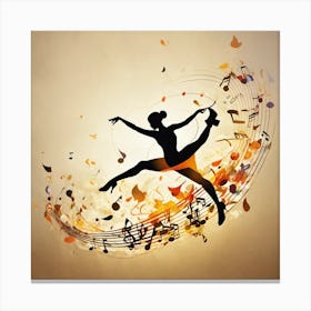 Dancer With Music Notes Canvas Print