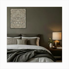 Grey And White Bedroom 2 Canvas Print