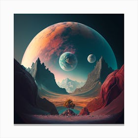 Landscape With Planets Canvas Print