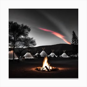 Teepee Campfire Canvas Print