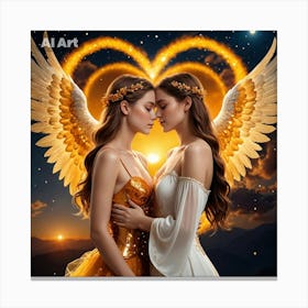 Angels In Love Canvas Print