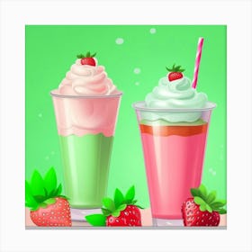 Strawberry Milkshake Canvas Print