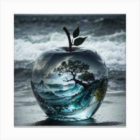 Apple On The Beach Canvas Print