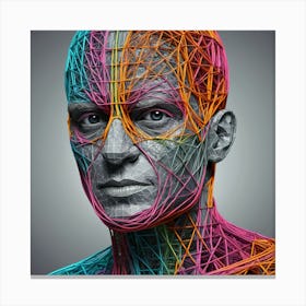 Wireframe Portrait Of A Man Canvas Print