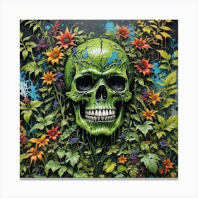 'Green Skull' Canvas Print