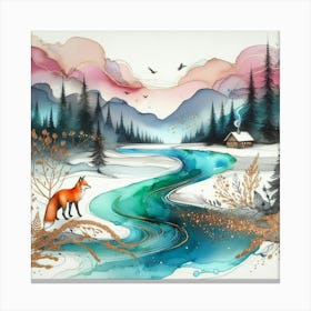 Winter Fox Canvas Print