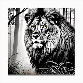 Lion In The Forest 22 Canvas Print