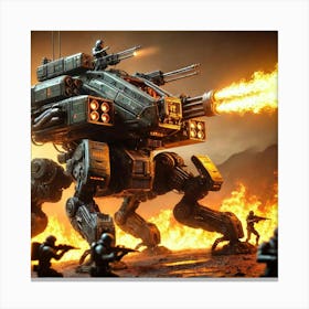 Venusian Walker Flame Thrower Converted Canvas Print