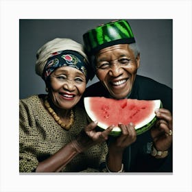 Nelson Mandela watermelons Canvas Print