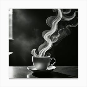 Black And White Coffee Cup 2 Canvas Print