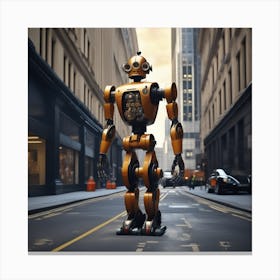 Robot In The City 99 Canvas Print