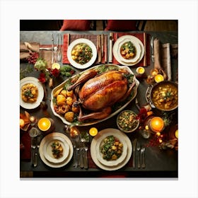 An Age Old Thanksgiving Feast Smothered In The Aroma Of Perfectly Roasted Delicacies From Succulen (5) 1 Canvas Print