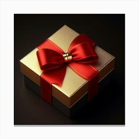 Gift Box With Red Ribbon 3 Canvas Print
