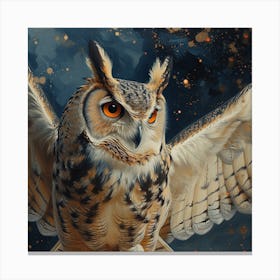 Owl In Flight Canvas Print