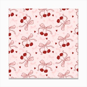 Cherry Bows Canvas Print