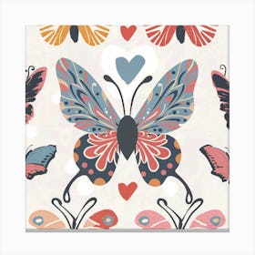 Butterflies And Hearts Canvas Print