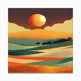 Sunset In The Desert Canvas Print