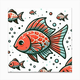 Red Fishes Canvas Print